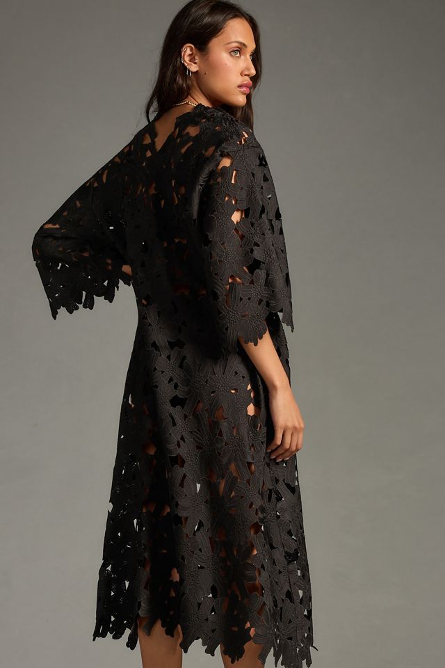 By Anthropologie Floral Eyelet Kaftan #2