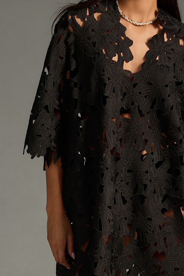 By Anthropologie Floral Eyelet Kaftan #3