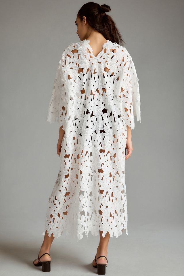 By Anthropologie Floral Eyelet Kaftan #2