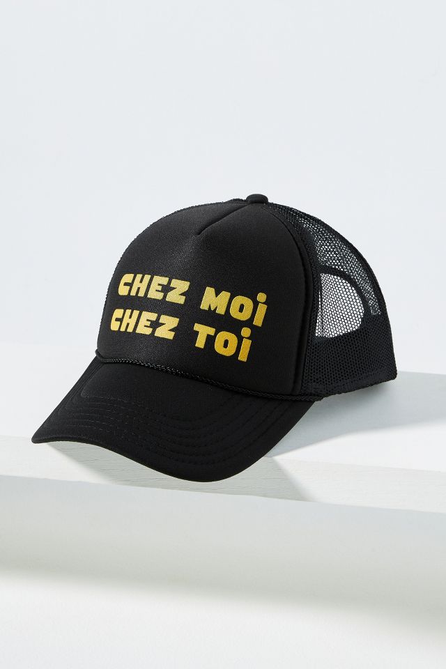 Chez Moi Chez Toi Black Trucker Hat – Well Heeled