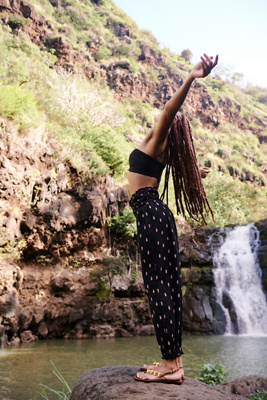 By Anthropologie Smocked Gauze Pants product page