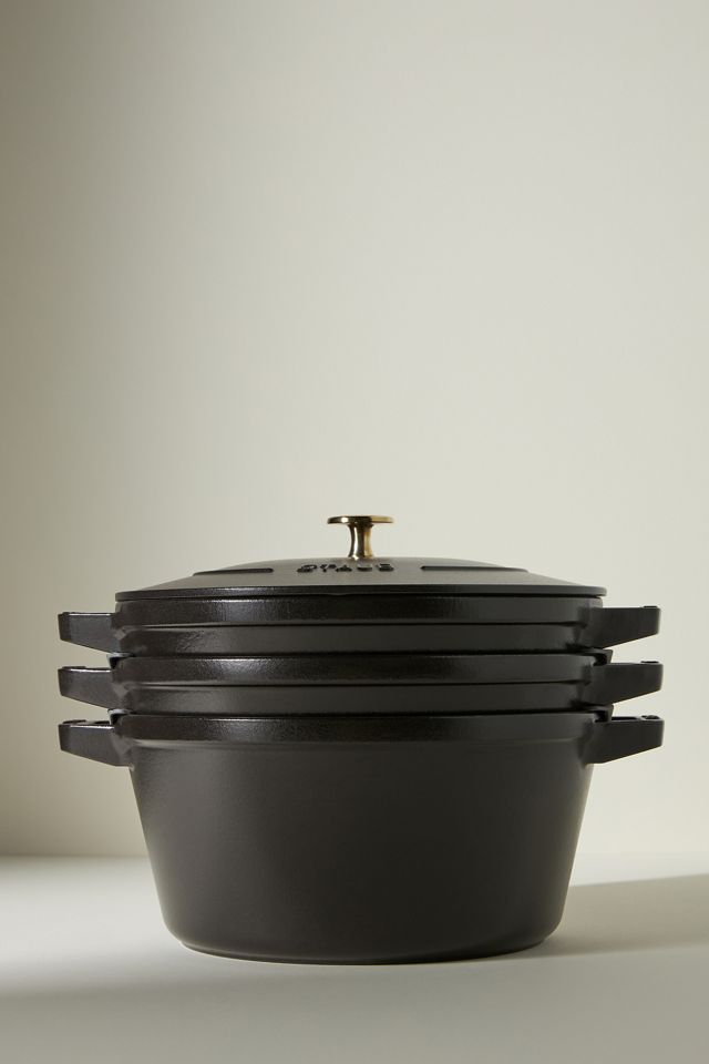 Staub Stackable 3 Piece Pot Set / Black