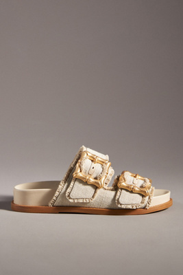 Schutz Enola Sporty Womens Slip On Open Toe Slide Sandals In White
