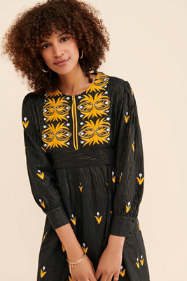Antik Batik Embroidered Mini Dress | Anthropologie