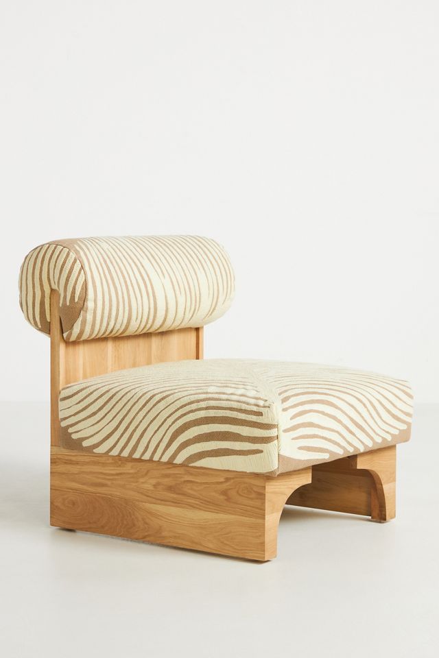 Velvet Pamela Oak Wood Woven Accent Chair #2