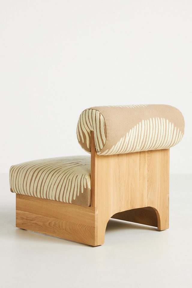Velvet Pamela Oak Wood Woven Accent Chair #4