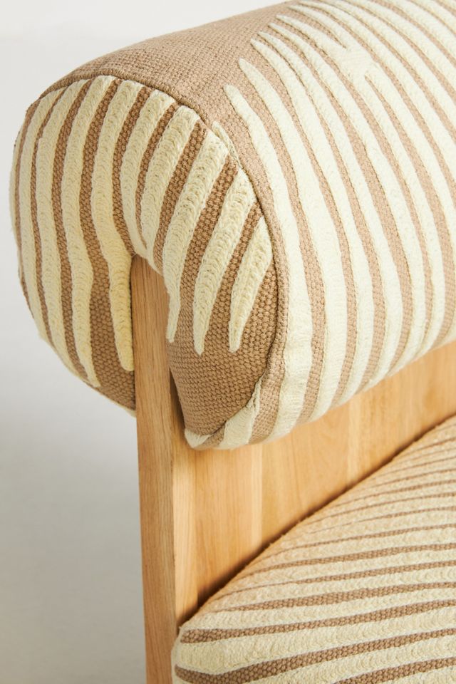 Velvet Pamela Oak Wood Woven Accent Chair #5