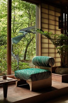 Velvet Pamela Oak Wood Woven Accent Chair