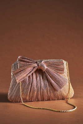 Loeffler Randall Women's Rayne Knotted Lamé Satin Clutch In Pink