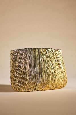 Loeffler Randall Women's Brit Metallic Pleated Clutch-on-chain In Oro