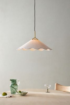Mitzi Sodsai Scalloped Fabric Shade Pendant