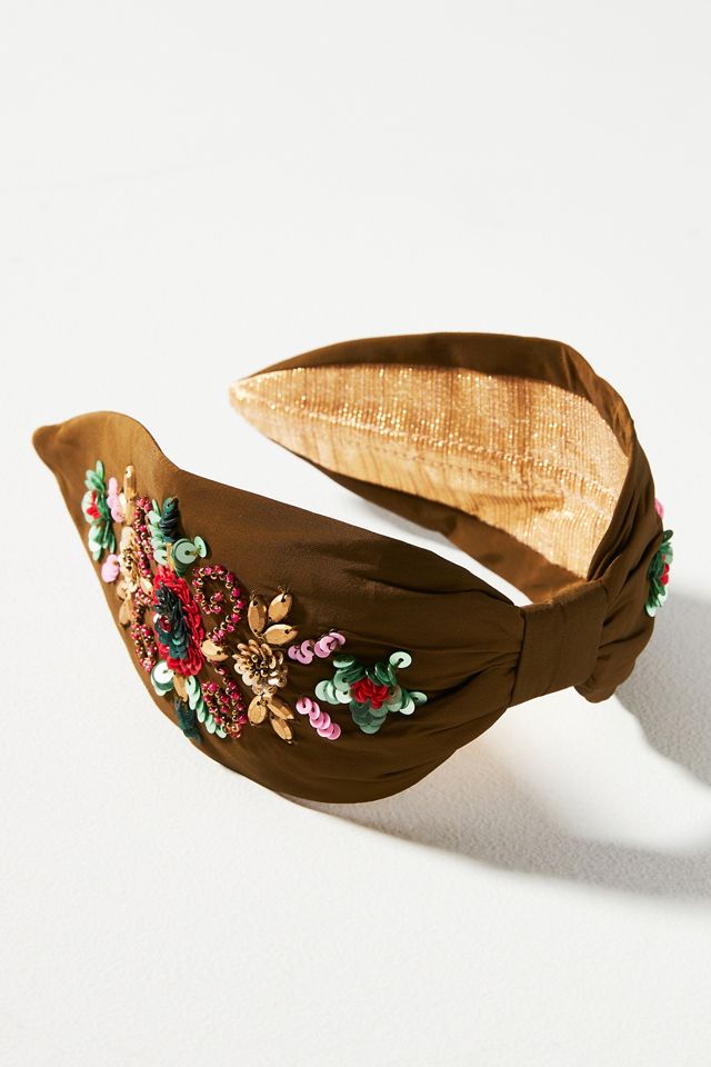 NamJosh Olive Green Beaded Headband | Anthropologie display picture 3