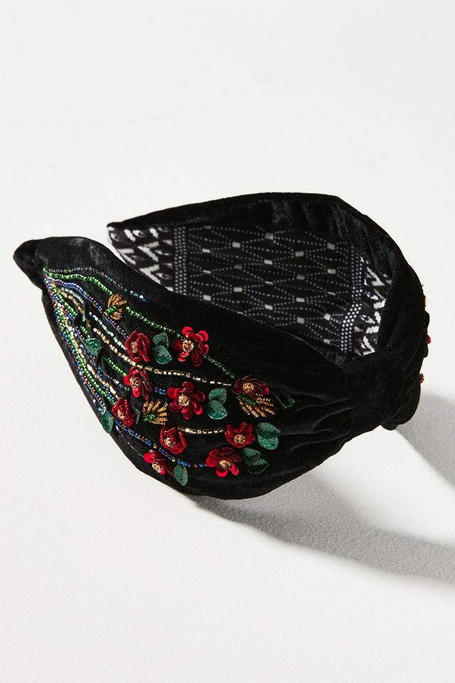 NamJosh Black Rose Headband | Anthropologie