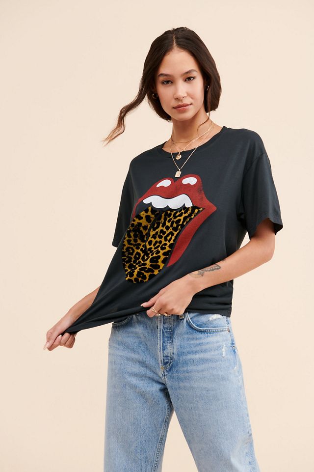 DAYDREAMER Stones Flocked Leopard Tongue Tee #3