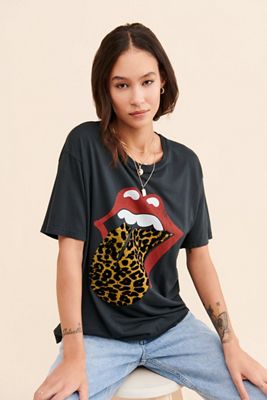 DAYDREAMER Stones Flocked Leopard Tongue Tee
