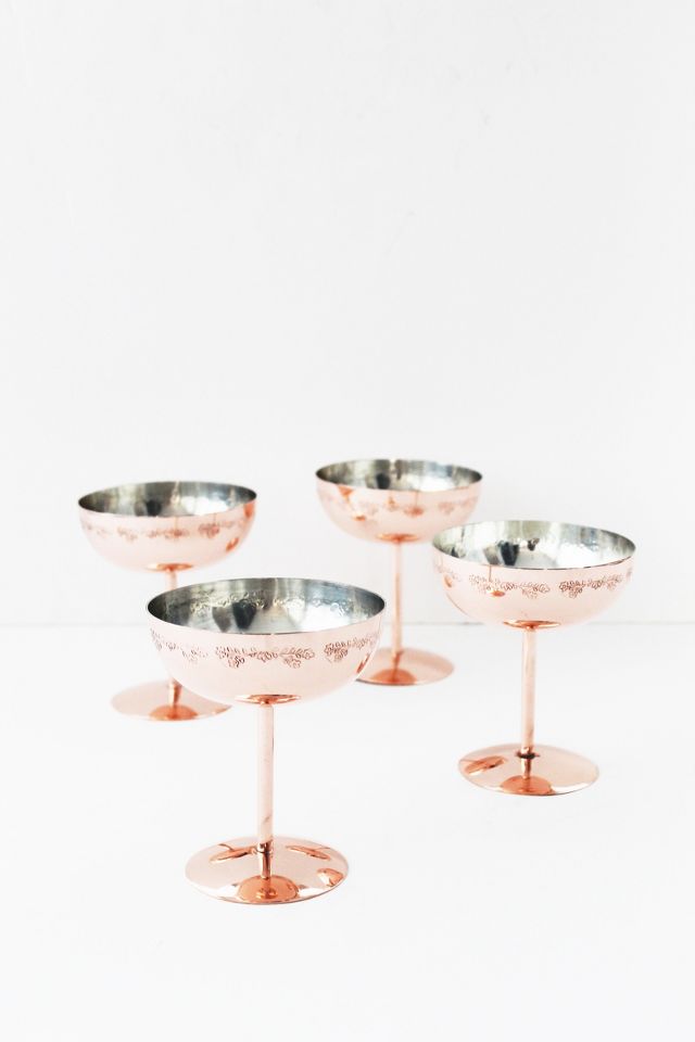 Coppermill Kitchen Vintage Inspired Copper Coupe Glasses - Set of 2