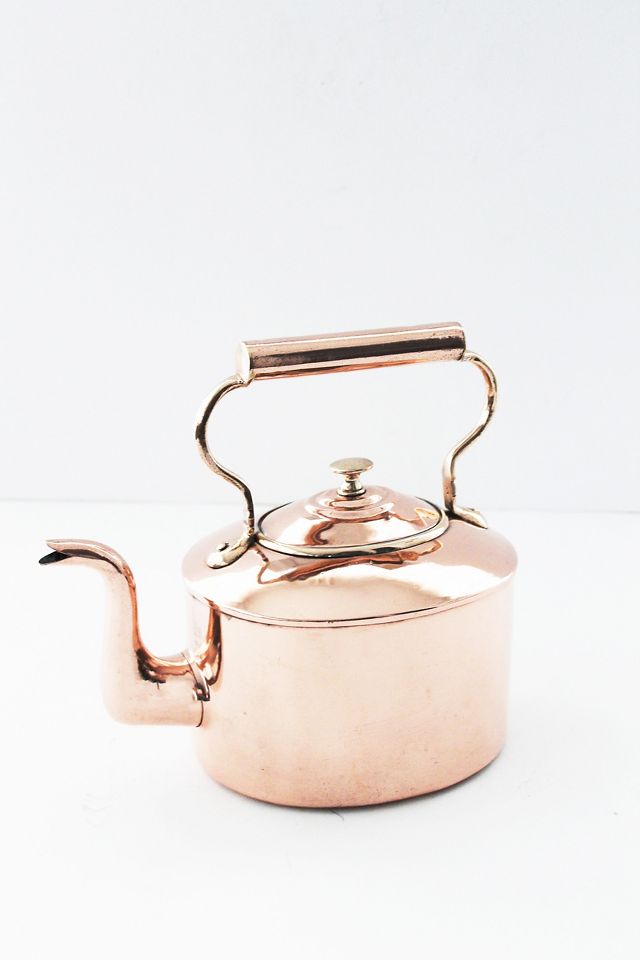 Coppermill Kitchen Vintage English Oval Tea Kettle, C.1880