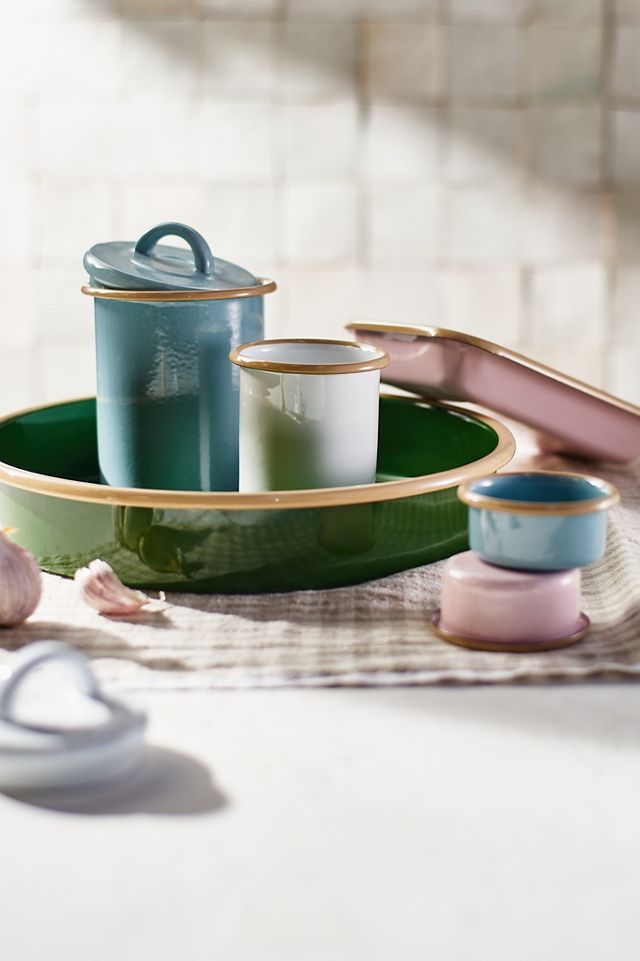 Enamel Serving Tray, Round