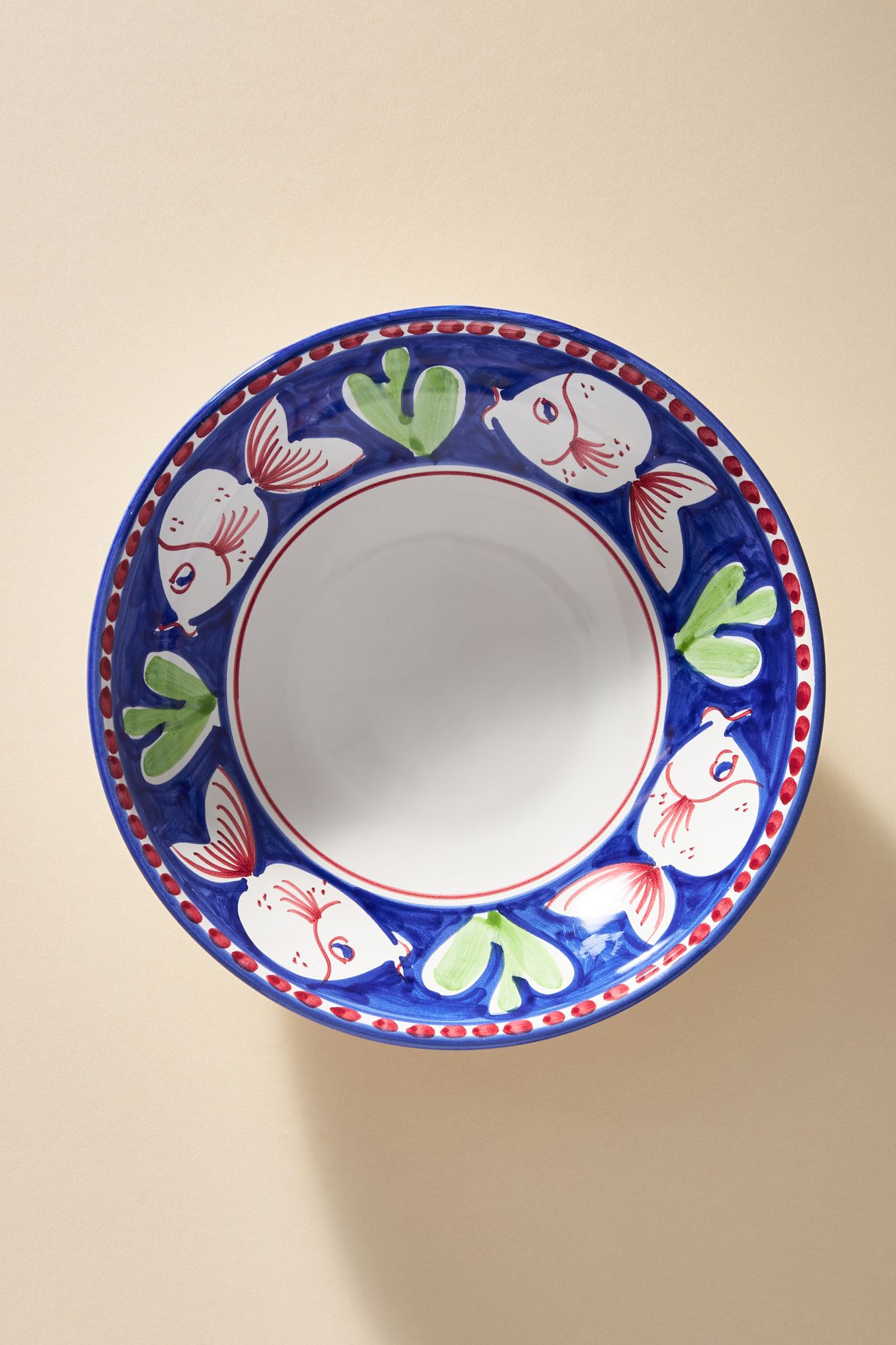 Vietri Campagna Pasta Bowl - Navy Fish, One Size