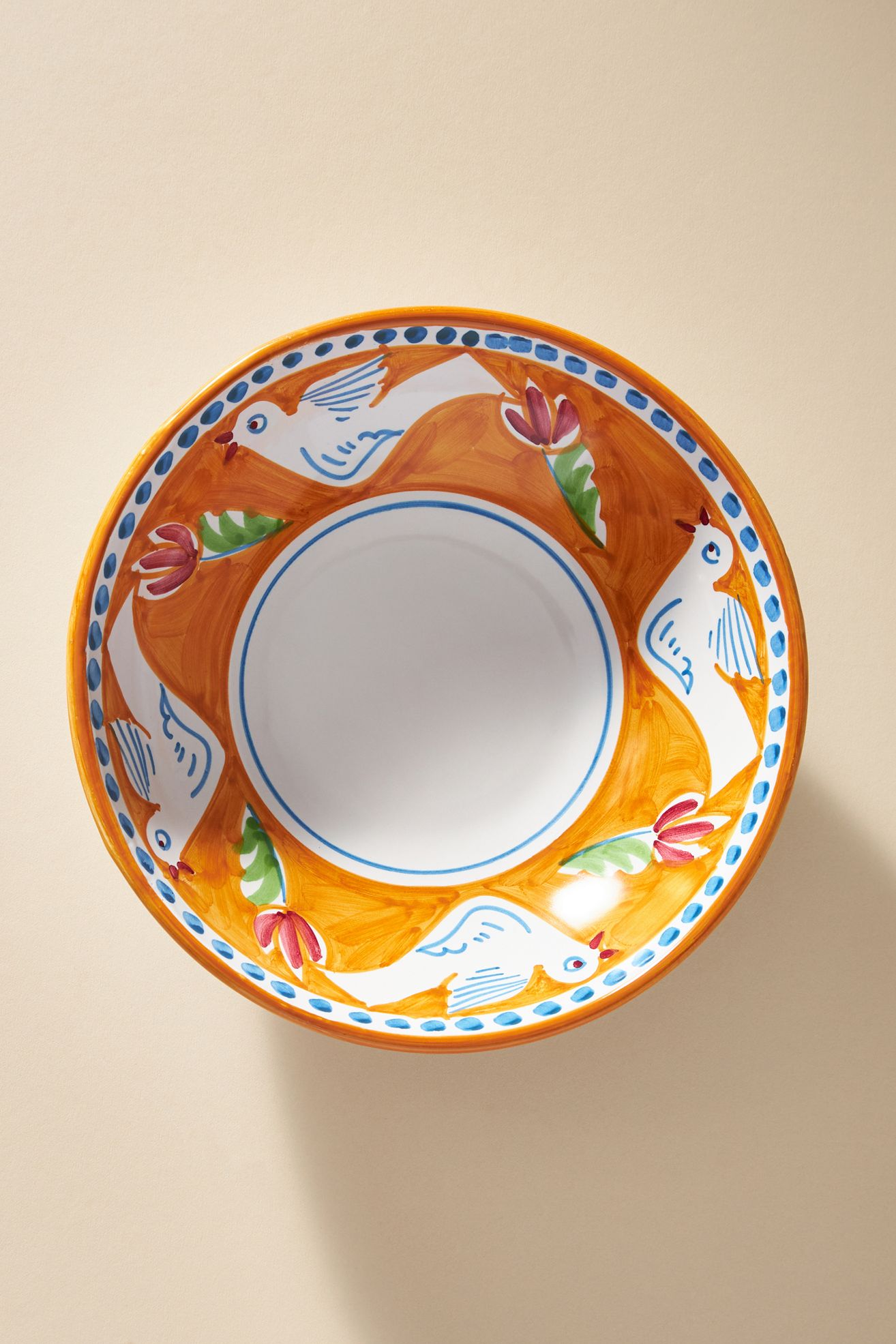 Vietri Campagna Pasta Bowl - Orange Bird, One Size
