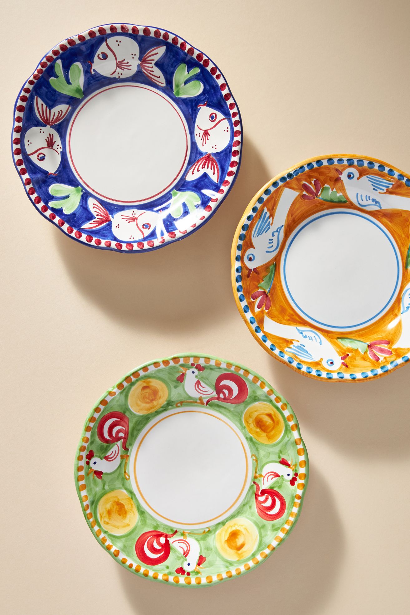 Vietri Campagna Salad Plate - Navy Fish, One Size