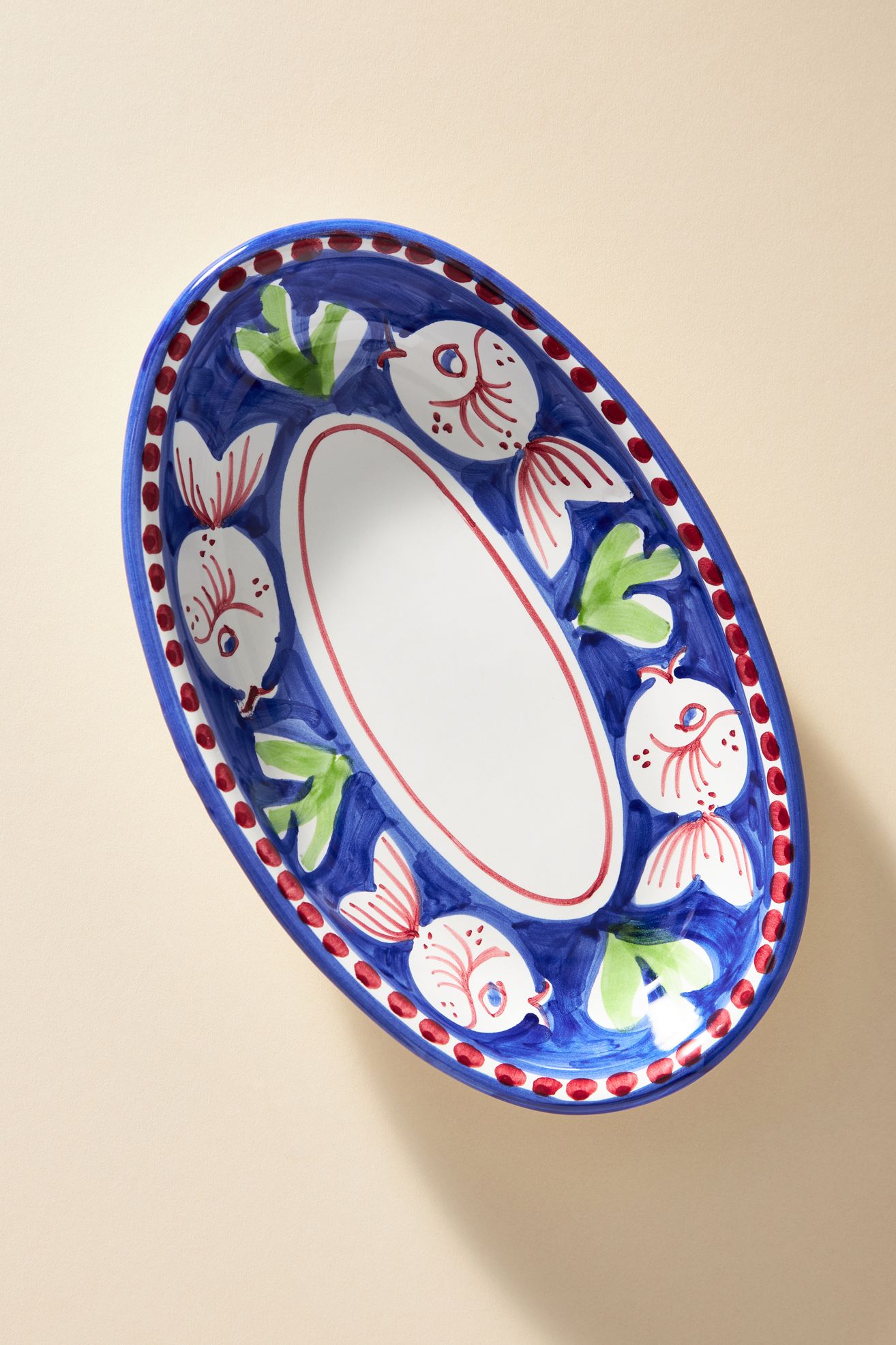 Vietri Campagna Small Serving Tray - Navy Fish, Standard, One Size