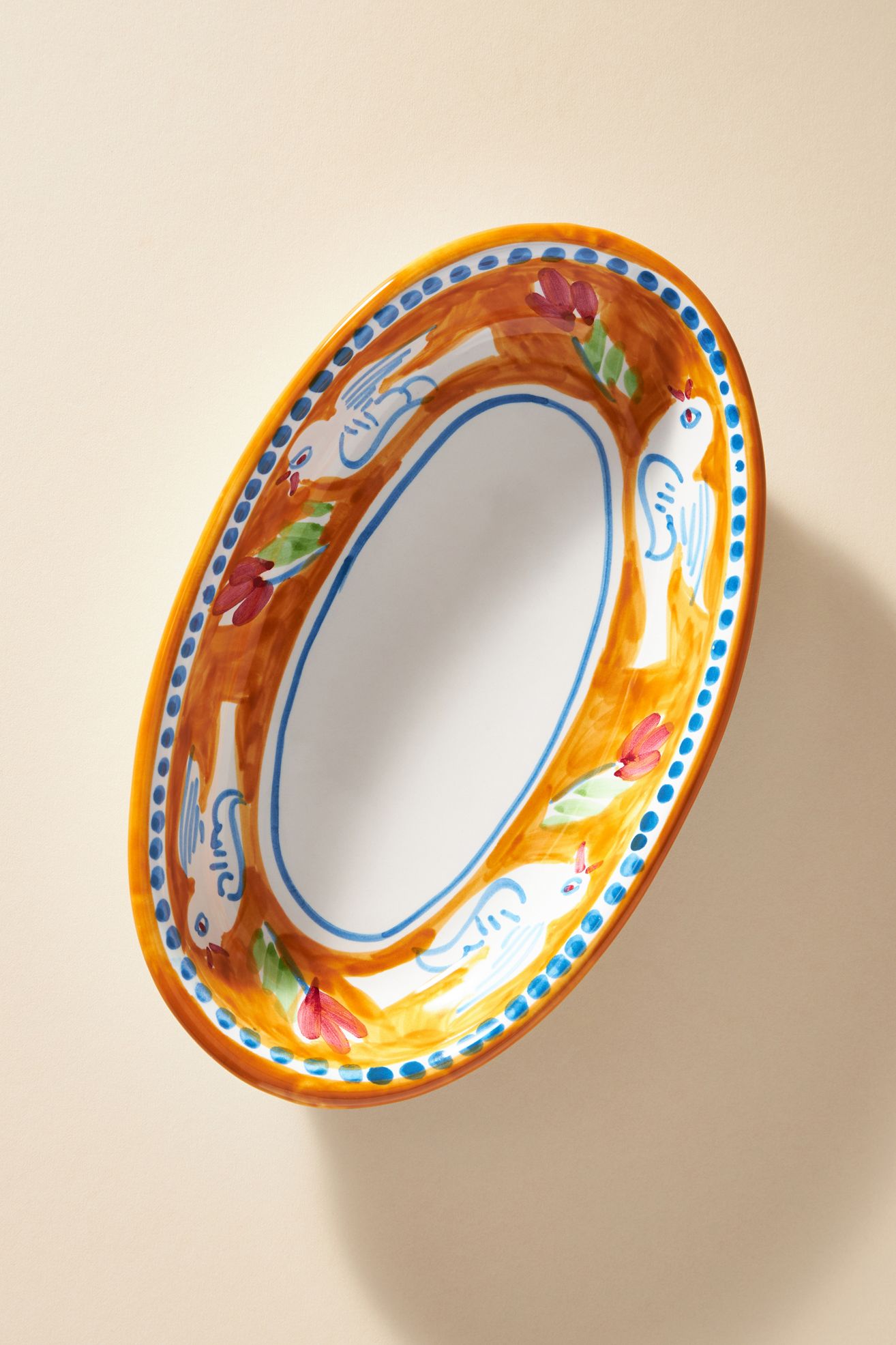 Vietri Campagna Small Serving Tray - Orange Bird, Standard, One Size