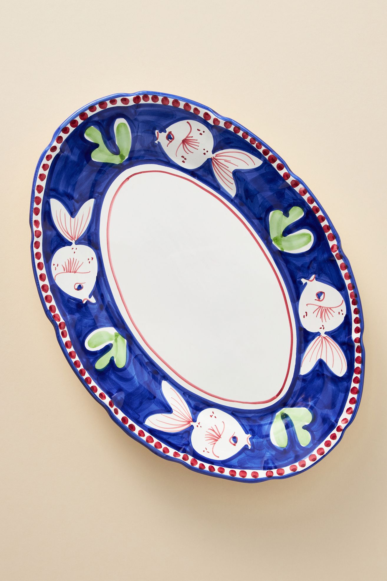 Vietri Campagna Large Oval Platter - Navy Fish, One Size