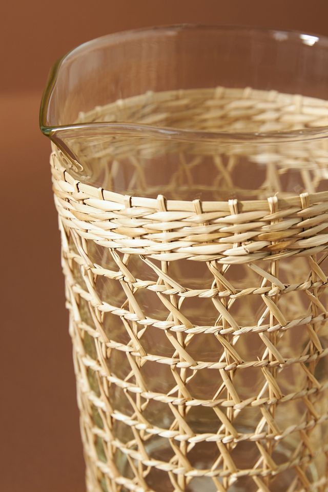 Rattan-Wrapped Pitcher #1