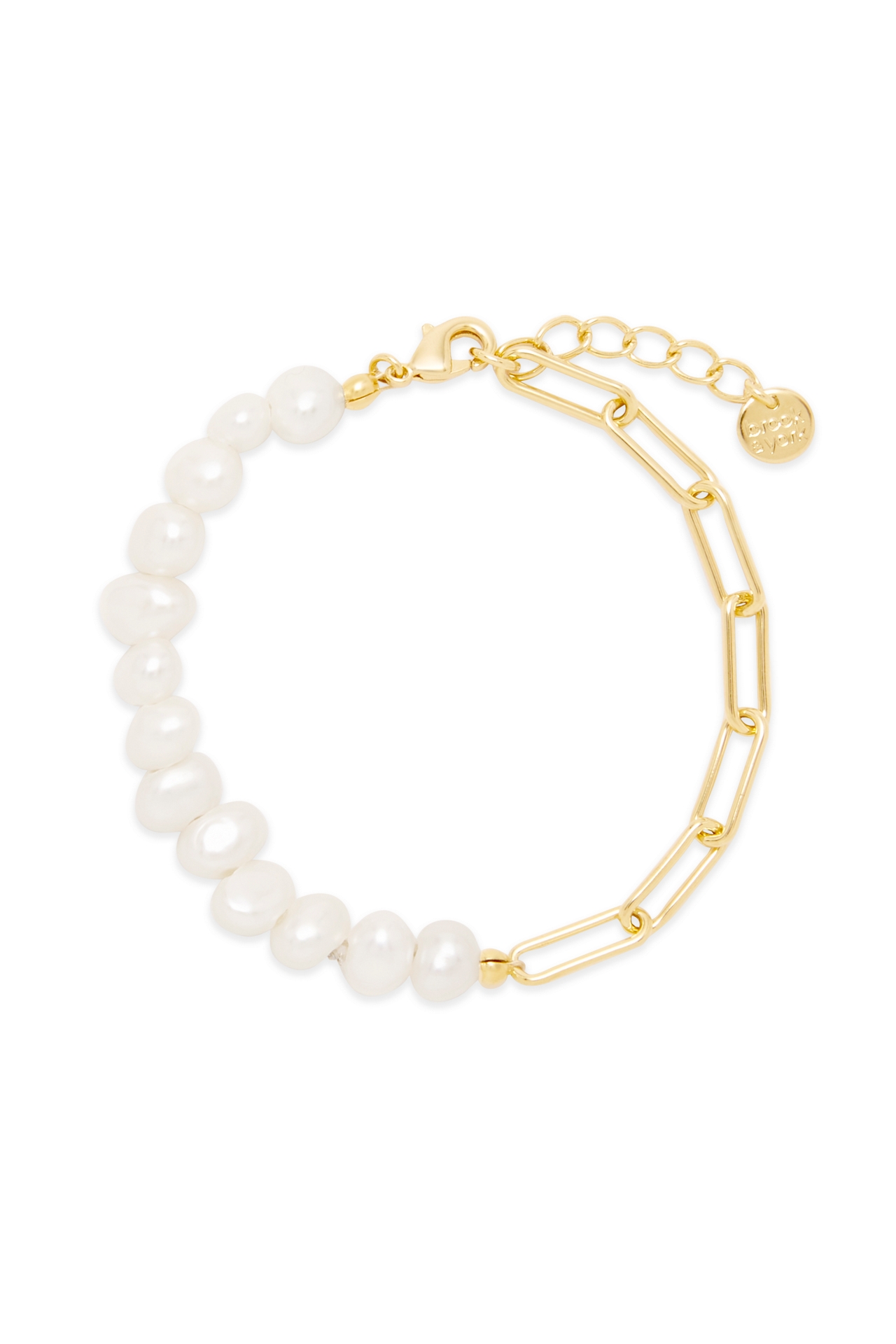 Brook & York Pearl and Paperclip Chain Bracelet