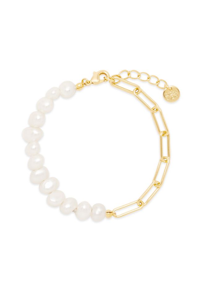 Brook & York Pearl and Paperclip Chain Bracelet | Anthropologie