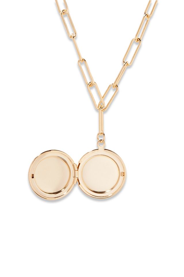 Brook & York Custom Monogram-Initial Paperclip Chain Locket Necklace #1