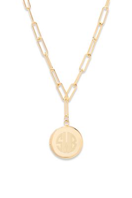 Brook & York Custom Monogram-Initial Paperclip Chain Locket Necklace