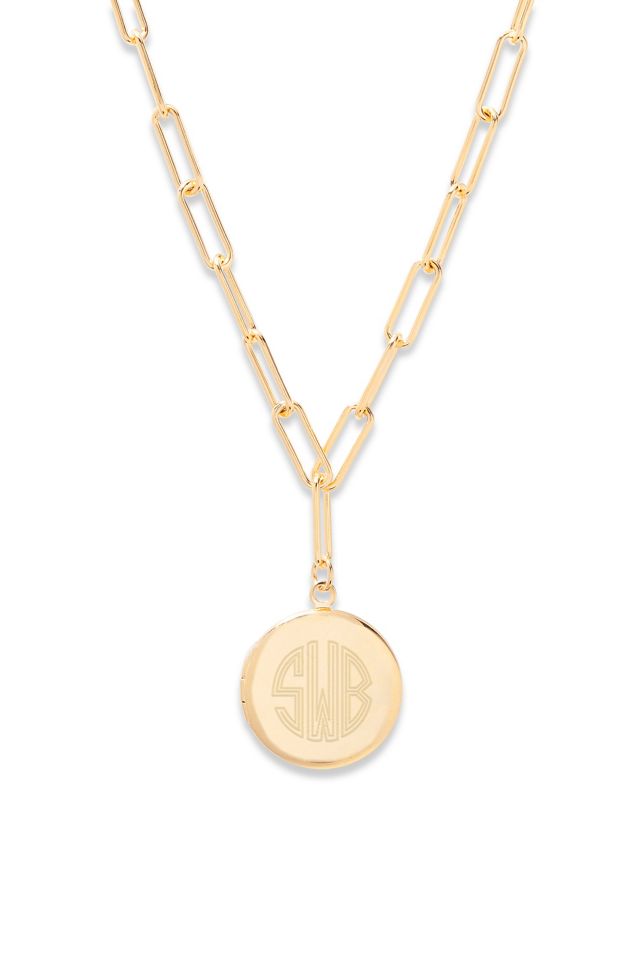 Brook & York Custom Monogram Coin Charm Necklace