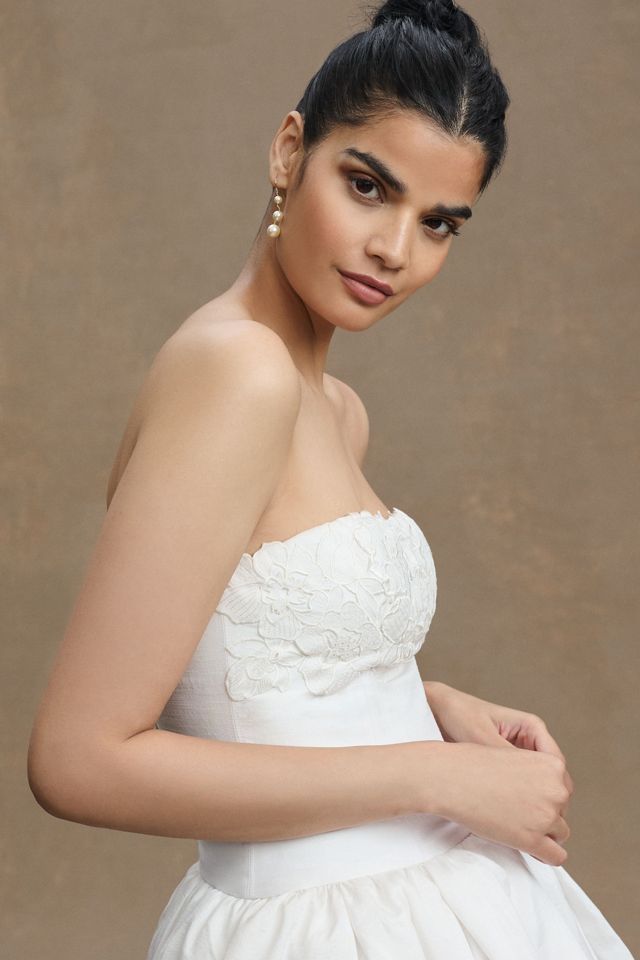 BHLDN Finnegan Strapless Bubble-Hem Mini Dress #2