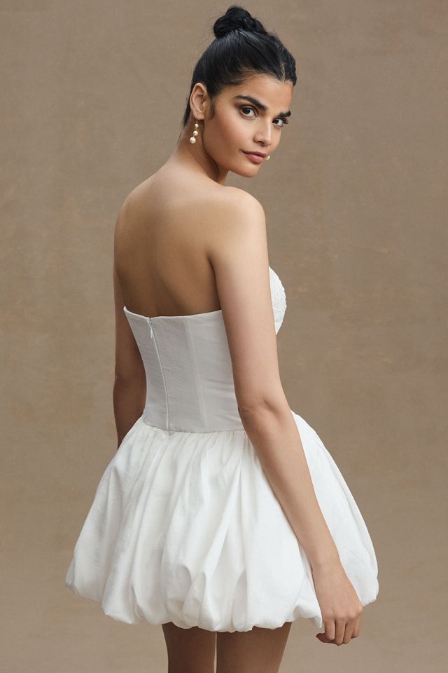 BHLDN Finnegan Strapless Bubble-Hem Mini Dress #3