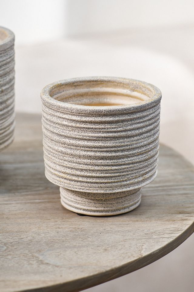 Ridged Texture Footed Planter, 4.5" #1
