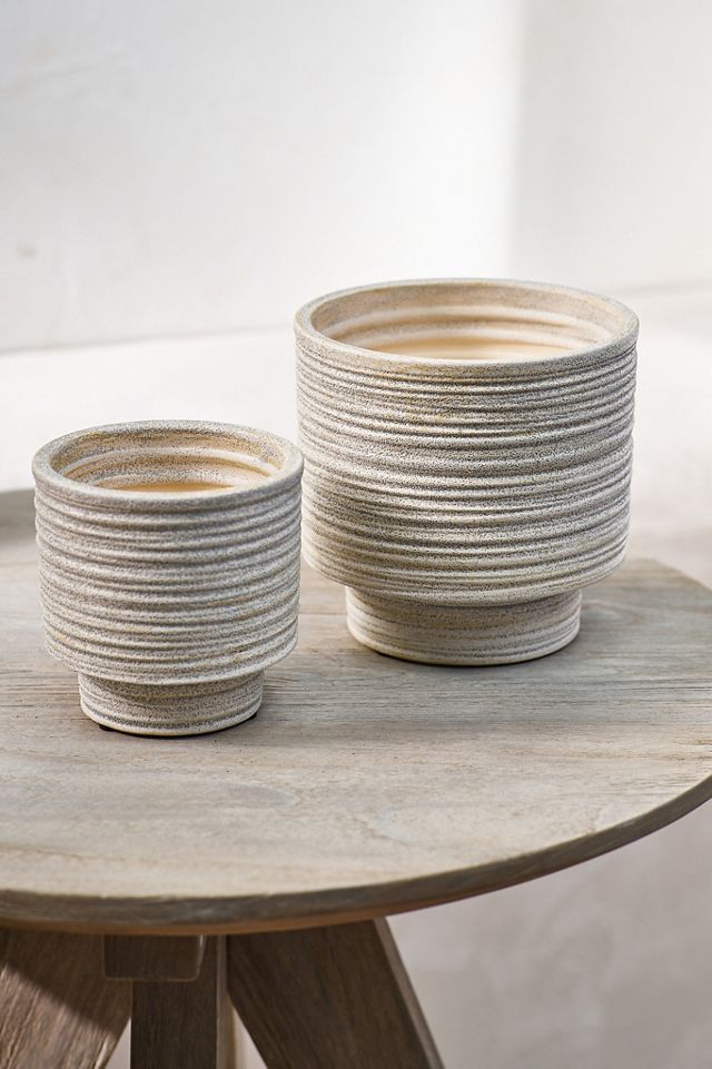 Ridged Texture Footed Planter, 4.5" #2