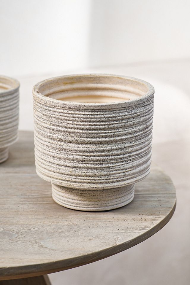 Ridged Texture Footed Planter, 5.5" #1