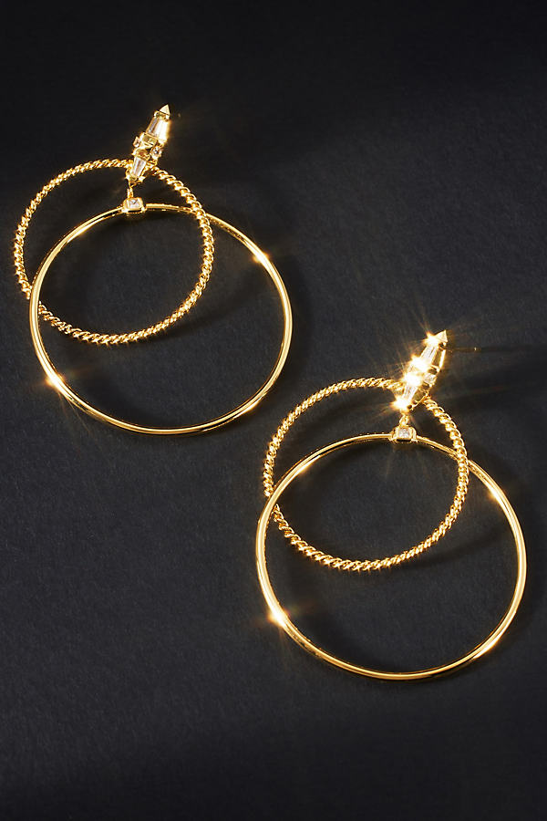 Jackie Mack 18k Gold Saturn Hoop Earrings
