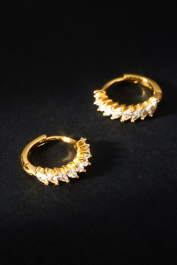 Jackie Mack 18k Gold Arctic Huggie Earrings In Clear