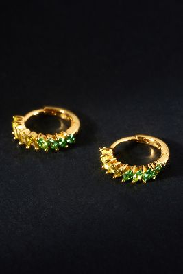 Jackie Mack 18k Gold Ombre Hoop Earrings In Green