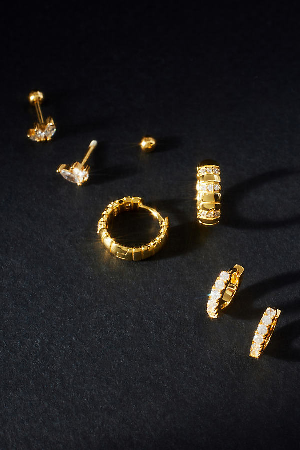 Jackie Mack Set Of Three 18k Gold Mystic Earrings