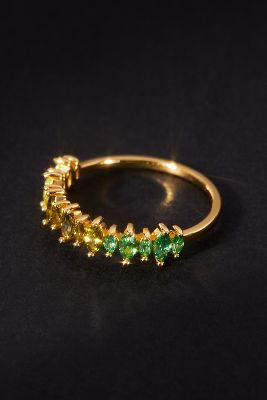 Jackie Mack 18k Gold Emerald Arctic Ring In Green