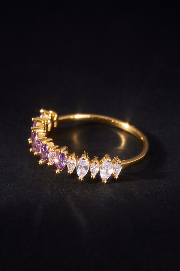 Jackie Mack 18k Gold Violet Artic Ring In Purple