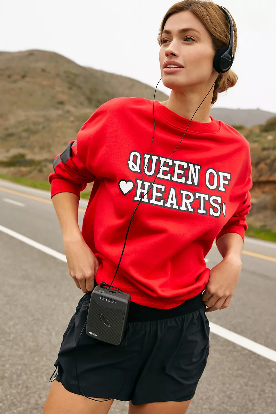 Anthropologie Beach Riot Queen of Hearts Sweatshirt