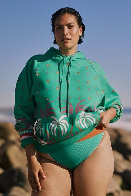 Shop Beach Riot X Anthropologie Allisa Hooded Sweatshirt In Green