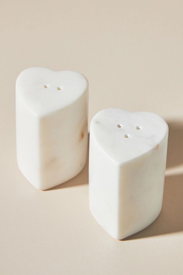Marble Heart Salt & Pepper Shakers #1