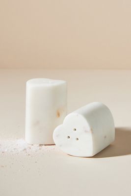Marble Heart Salt & Pepper Shakers