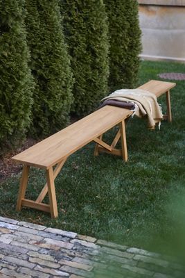 Trestle Teak Bench